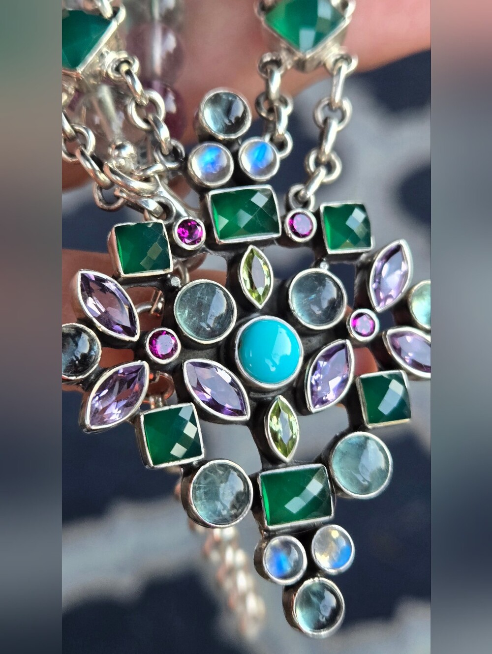 Nicky Butler RAJ COLLECTION LIMITED EDITION 925 Sterling Silver Necklace 63 gram - Picture 4 of 16
